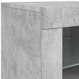 Side Cabinet with LED Lights Concrete Grey Engineered Wood 836636