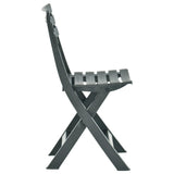 Garden Chair Set of 2 Green Plastic Standard Collapsible 48789