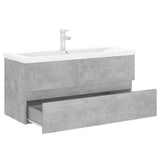Sink Cabinet with Built-in Basin Concrete Grey Engineered Wood 3071661