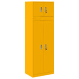 Storage Cabinet 2 pcs Mustard Yellow 60 x 40 x 180 cm Steel 3438702