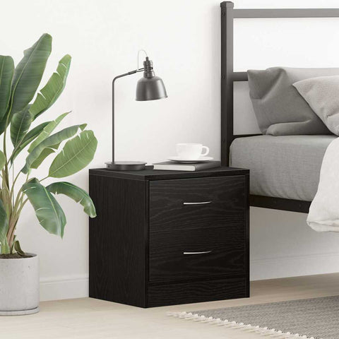 ZNTS Bedside Cabinet Black Oak 40x30x40 cm Engineered Wood 862004