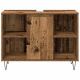 Bathroom Furniture Set with Door 3 pcs Old Wood Engineered Wood 3378507