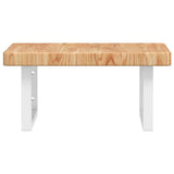 Basin Shelf Wall Mounted Steel and Solid Wood Oak 3302408
