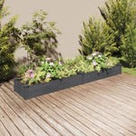 ZNTS Garden Raised Bed with Liner Grey 240x45x25 cm Solid Wood Fir 364297