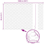 Hexagon Fence Grey 0.8 x 100 m Steel 42005603