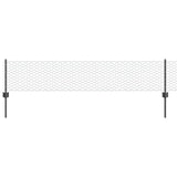 Fence with Post Grey 0.4 x 100 m Steel and PVC 3336915