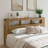 LED Headboard Artisan Oak 200x18.5x103.5 cm Engineered Wood 857693