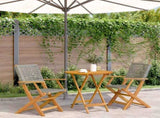 Bistro Set Grey Solid acacia wood, PE rattan 2-seater Foldable 3281851