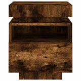 Bedside Cabinet with LED Lights Smoked Oak 40x39x48.5 cm 836792