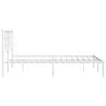 ZNTS Metal Bed Frame without Mattress with Headboard White 140x200cm 355611