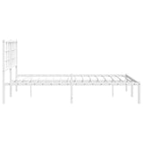 ZNTS Metal Bed Frame without Mattress with Headboard White 140x200cm 355611