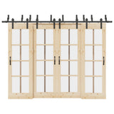 Sliding Door Hardware Kit 305 cm Steel Black 3295743