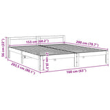 Bed Frame without Mattress 160x200 cm Solid Wood Pine 859229