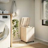 Laundry Basket with Wheels RANA 45x45x64 cm Solid Wood Pine 4002333