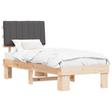 Bed Frame with Upholstered Headboard Dark Grey 80 x 200 cm 877520
