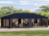 Garden Gazebo 6 x 3 m Blue Polyester and Steel 190 3376013