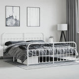 Bed Frame White Steel 200x200 cm Bed Frame Rectangular 352652