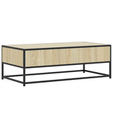 ZNTS Coffee Table Sonoma Oak 100x50x35 cm Engineered Wood and Metal 848780