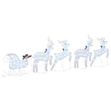 LED Reindeers 5 pcs Silver Fabric 3385888