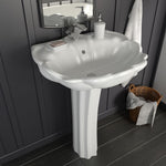 ZNTS Freestanding Basin with Pedestal Ceramic White 580x510x200mm 143005