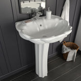 ZNTS Freestanding Basin with Pedestal Ceramic White 580x510x200mm 143005