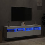 TV Wall Cabinets with LED Lights 2 pcs White 80x30x40 cm 837198