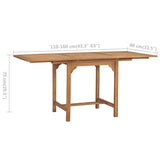 Extending Garden Table x80x75cm Solid Teak Wood 47420