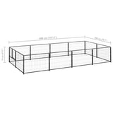 Dog Kennel Black 8 m Steel 3082111