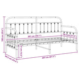 Daybed Frame Black 80 x 200 cm Powder-Coated Steel 42002629