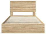 Storage Bed with Drawer Sonoma Oak 90 x 200 cm Engineered Wood 3409596