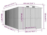 Garden Shed Light Brown 192x440x223 cm Galvanised Steel 3147474