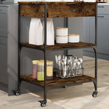 Kitchen Trolley Smoked Oak 60x48x89.5 cm Engineered Wood 842373