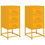 ZNTS Bedside Cabinets 2 pcs Mustard Yellow 36x39x78 cm Steel 846585