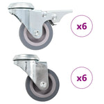 12 pcs Bolt Hole Swivel Casters 50 mm 277882