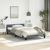 Bed Frame without Mattress Dark Grey Twin Velvet 347598