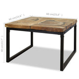 Coffee Table Black and Brown Real teak with black resin, Steel 244552