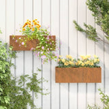 ZNTS Wall Planters 2 pcs Rusty Corten Steel 53x10x17 cm 823686