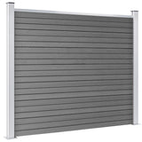 Fence Panel Set WPC 353x146 cm Grey 3070455