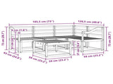 Outdoor Sofa Set 5 pcs White 59 x 59 x 37 cm Solid Acacia Wood 3387608
