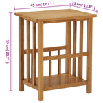 ZNTS Magazine Table 45x35x55 cm Solid Oak Wood 289183