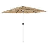 Garden Parasol with LEDs and Steel Pole Brown 248x248x248 cm 4005117