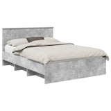 Bed Frame Concrete Grey 140 x 200 cm Engineered Wood 3408854