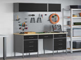 Work Cabinet Set with Drawer with Storage Manual 8 pcs Black 3321462
