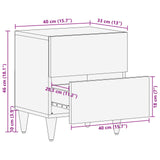 Bedside Cabinet Brown 40 x 33 x 46 cm Solid Mango Wood 4018222