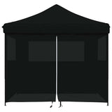Foldable Party Tent Pop-Up with 4 Sidewalls Black 4004934