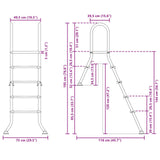 Partially in-Ground Pool Ladder 195 x 116 cm 4-Step 42032426