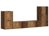 TV Cabinet Set Wall-mounted 4 pcs Old Wood Engineered Wood 3409031