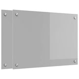 Kitchen Backsplash 2 pcs Light Grey 70 x 50 cm Tempered Glass 3415447