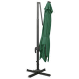 Cantilever Garden Parasol Green Polyester Large Rotatable 312345