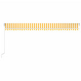 Manual Retractable Awning with LED 600x350 cm Yellow and White 3069043
